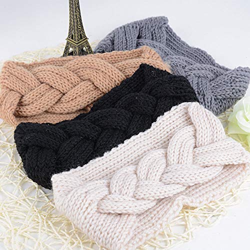 4pcs Diadema Mujer Invierno de Punto Diadema Ancha Nudo de Lana Venda de Pelo Banda de Pelo Diadema Turbante Mujer para Pelo Turbante Invierno Cinta de Pelo (Negro + Gris Medio + Beige + Caqui) 4pcs Diadema Mujer Invierno de Punto Diadema Ancha Nudo de Lana Venda de Pelo Banda de Pelo Diadema Turbante Mujer para Pelo Turbante Invierno Cinta de Pelo (Negro + Gris Medio + Beige + Caqui)