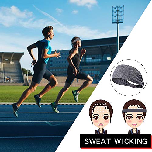 4PCS diademas deportivas para mujeres hombres, elásticas diadema deportiva, antideslizante cintas de pelo deportivas diadema sudor, cinta pelo deporte mujer Adecuado running, gimnasio,yoga, fitness