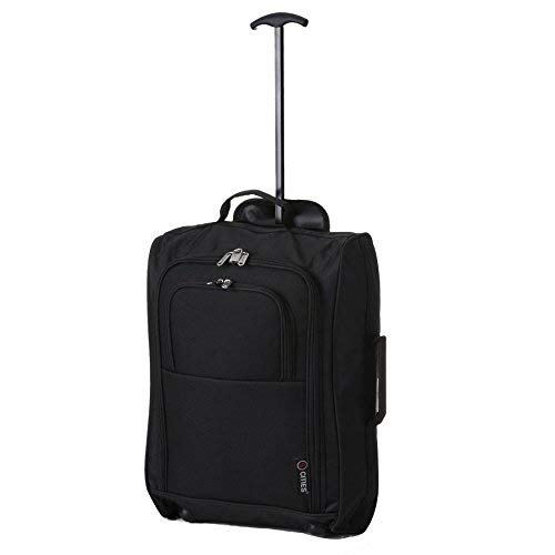 5 Cities - Ryanair Cabin Approved Main & Second Hand Luggage - Carry On Both Equipaje de mano, 54 cm, 42 liters, Negro (Black), conjunto de 2 trolley y 2 bolsas (total: 4) 5 Cities - Ryanair Cabin Approved Main & Second Hand Luggage - Carry On Both Equipaje de mano, 54 cm, 42 liters, Negro (Black), conjunto de 2 trolley y 2 bolsas (total: 4)
