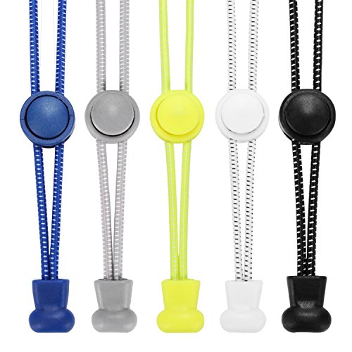 5 Pares Cordones de Zapatos, Accevo Cordones Elásticos para corredores, niños, personas mayores y personas con estilos de vida activos(Negro, Blanco, Gris, Azul, Amarillo) 5 Pares Cordones de Zapatos, Accevo Cordones Elásticos para corredores, niños, personas mayores y personas con estilos de vida activos(Negro, Blanco, Gris, Azul, Amarillo)