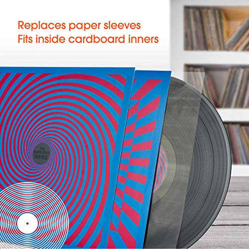 50x 7” / 45 RPM Fundas Antiestaticas Interiores para Vinilo Discos | Dynamic Antirayaduras Y Antiestático Funda | Forma Redondeada | Reemplace Fundas De Papel Viejas | 50 Micron – 180mm x 180mm