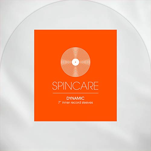 50x 7” / 45 RPM Fundas Antiestaticas Interiores para Vinilo Discos | Dynamic Antirayaduras Y Antiestático Funda | Forma Redondeada | Reemplace Fundas De Papel Viejas | 50 Micron – 180mm x 180mm
