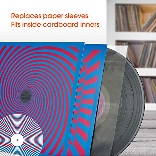 50x Fundas Interiores Vinilo Discos LP 12" 33 RPM | Audiophile Antiestático Y Antirayaduras Plastico Funda | Reemplace Las Fundas De Papel Viejas | Calidad De Archivo | 100 Micras – 307mm x 307mm