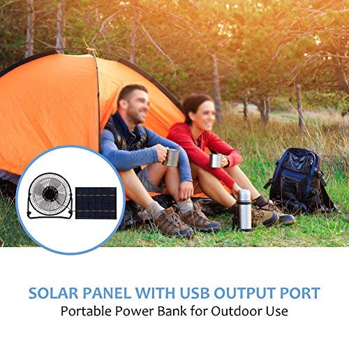 5.2W USB Panel Solar Powered Mini Ventilador Portátil para Ventilación de Enfriamiento Hogar Viajando Canotaje Pesca Camping