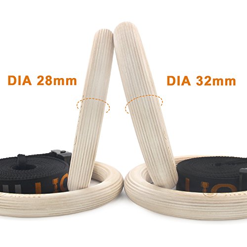 5BILLION Anillos de Gimnasia de Madera-Anillos de Gimnasio Olímpico con Hebillas Ajustables Correas-Entrenamiento para Gimnasia en Casa, Levantamientos Musculares y Entrenamiento de Fuerza (32mm Dia) 5BILLION Anillos de Gimnasia de Madera-Anillos de Gimnasio Olímpico con Hebillas Ajustables Correas-Entrenamiento para Gimnasia en Casa, Levantamientos Musculares y Entrenamiento de Fuerza (32mm Dia)