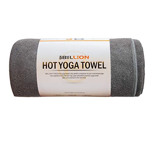 5BILLION Microfibra Toalla de Yoga - 183cm x 61cm - Hot Toalla de Yoga, Bikram Toalla de Yoga, Ashtanga Toalla de Yoga - Antideslizante, Absorbente - con Bolsa de Transporte Gratuita (Gris) 5BILLION Microfibra Toalla de Yoga - 183cm x 61cm - Hot Toalla de Yoga, Bikram Toalla de Yoga, Ashtanga Toalla de Yoga - Antideslizante, Absorbente - con Bolsa de Transporte Gratuita (Gris)