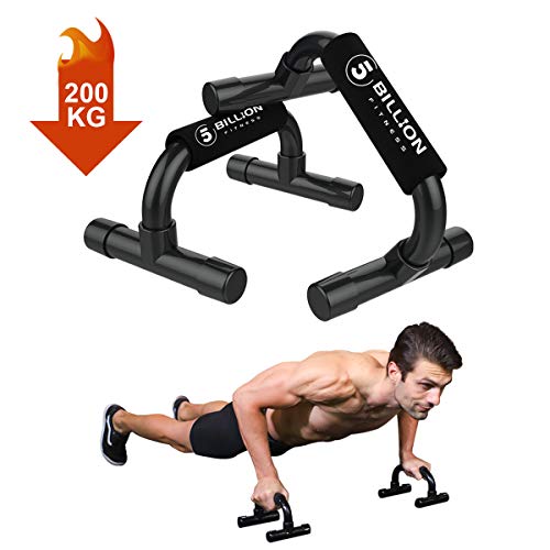 5BILLION Soporte para Flexiones Push Up Bars Stand - Gimnasio en casa Ejercicio Rutina de Ejercicio Formación - Bueno para Tu Entrenamiento Muscular - Mango de Espuma (Negro)