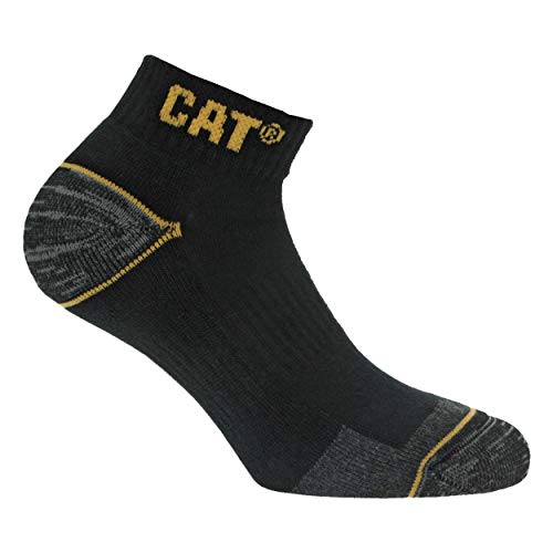 6 Pares calcetines bajos CAT Caterpillar, para hombre, reforzados en el talón y la punta, excelente calidad de Algodón (Negro, 39-42)