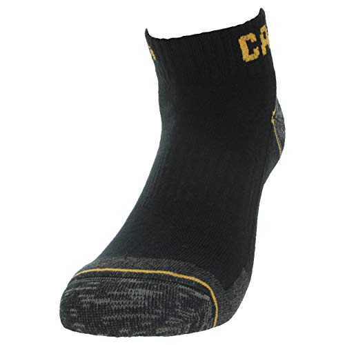 6 Pares calcetines bajos CAT Caterpillar, para hombre, reforzados en el talón y la punta, excelente calidad de Algodón (Negro, 39-42)