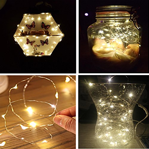 6 Piezas Cadena de Luces con pilas CR2032 en 2M/7Ft 20 LEDs Plata Alambre Guirnalda Luces para Decoración Interior, Boda, Fiesta de Navidad (Blanco cálido) 6 Piezas Cadena de Luces con pilas CR2032 en 2M/7Ft 20 LEDs Plata Alambre Guirnalda Luces para Decoración Interior, Boda, Fiesta de Navidad (Blanco cálido)