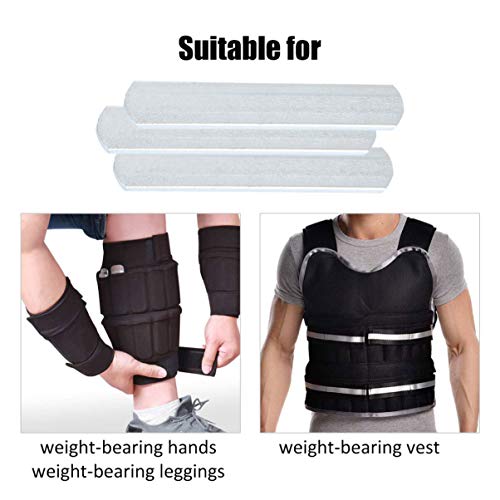 6 placas de acero para chaleco de lastre, placas de peso de musculación para hombres, mujeres, entrenamiento, fitness, ejercicio (plata)