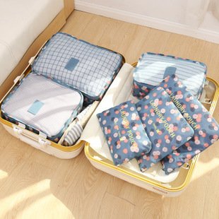 6 Set de Organizador de Equipaje, Impermeable Organizador de Maleta Bolsa para Ropa Sucia de Viaje, Material Nylon(Blue Flower) 6 Set de Organizador de Equipaje, Impermeable Organizador de Maleta Bolsa para Ropa Sucia de Viaje, Material Nylon(Blue Flower)