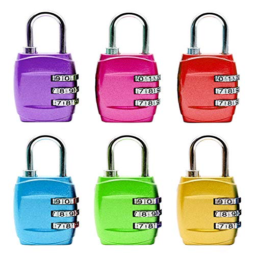 6 x Candado de Combinación, Lakind 3 dígitos Candado de Candado Maleta de Seguridad de Viaje para Maletas de Viaje Estuche para casilleros Mochila de Gimnasia Paquete (6 Pack) 6 x Candado de Combinación, Lakind 3 dígitos Candado de Candado Maleta de Seguridad de Viaje para Maletas de Viaje Estuche para casilleros Mochila de Gimnasia Paquete (6 Pack)