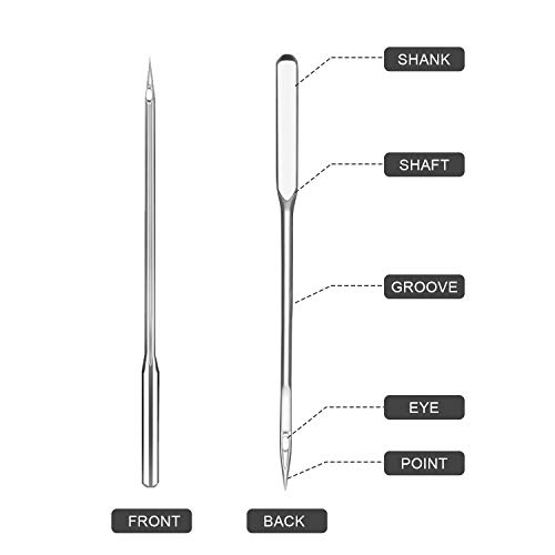 60 Piezas Agujas de Máquinas de Coser, Tamaño 65/9, 75/11, 80/12, 90/14, 100/16, 110/18, 9 Piezas Agujas Gemelas Agujas Dobles, Tamaño 2,0/90, 3,0/90, 4,0/90, con Tijeras en Forma de U