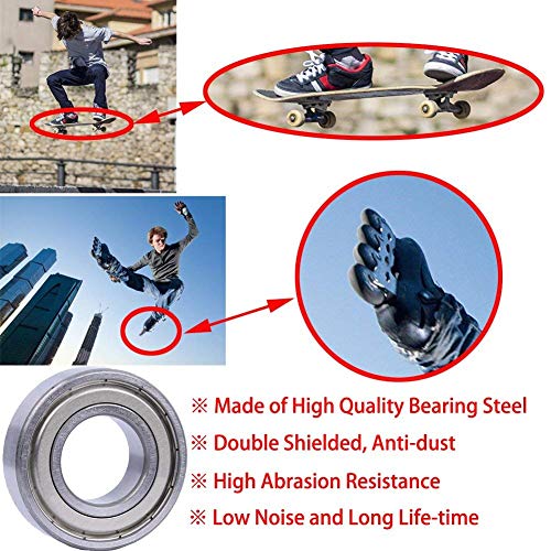 608zz Rodamientos de Bolas 8 x 22 x 7 mm, Metal Doble Revestimiento, Rodamientos Skateboard 20 Unidades 608zz Rodamientos de Bolas 8 x 22 x 7 mm, Metal Doble Revestimiento, Rodamientos Skateboard 20 Unidades