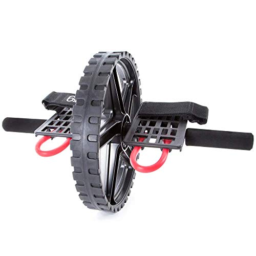66fit Power Wheel - Rodillo de ejercicio abdominal y núcleo, color negro