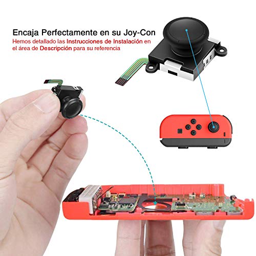 6amLifestyle 2 Recambios de Joystick Analógico 3D para Joycons Nintendo Switch Joysticks Compatibles con JoyCon Derecho e Izquierdo con Herramientas de Reparación Profesional (25 Piezas)