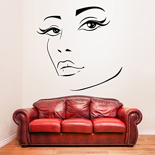 (70 x 69 cm) para mujer Elegante de cara de vinilo adhesivo decorativo para pared de silueta de/para chica Sexy de quita y pon para de Vinilo Art Home / + DIY al azar de tela incluye Regalo de vinilo!