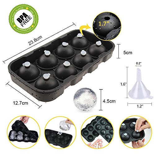8 Bolas Molde de Bola de Hielo de Whisky, Molde Redondo de Hockey sobre Hielo/Bandeja de Cubitos de Hielo de Esfera, Bola de Cubitos de Hielo de Whisky, Bebida de Cóctel (4,5 cm) 8 Bolas Molde de Bola de Hielo de Whisky, Molde Redondo de Hockey sobre Hielo/Bandeja de Cubitos de Hielo de Esfera, Bola de Cubitos de Hielo de Whisky, Bebida de Cóctel (4,5 cm)