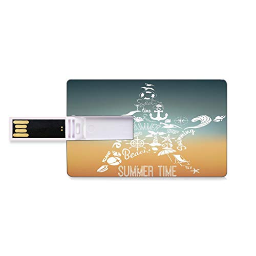 8 GB Unidades flash USB flash Decoración estrella de mar Forma de tarjeta de crédito bancaria Clave comercial U Disco de almacenamiento Memory Stick Iconos de viaje de horario de verano Viaje de avent