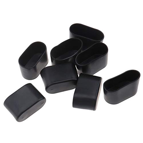 8 gorras de silla para muebles, patas de mesa, ovaladas de goma flexible, antiarañazos, color negro 8 gorras de silla para muebles, patas de mesa, ovaladas de goma flexible, antiarañazos, color negro
