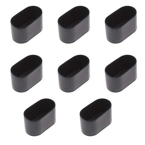 8 gorras de silla para muebles, patas de mesa, ovaladas de goma flexible, antiarañazos, color negro 8 gorras de silla para muebles, patas de mesa, ovaladas de goma flexible, antiarañazos, color negro
