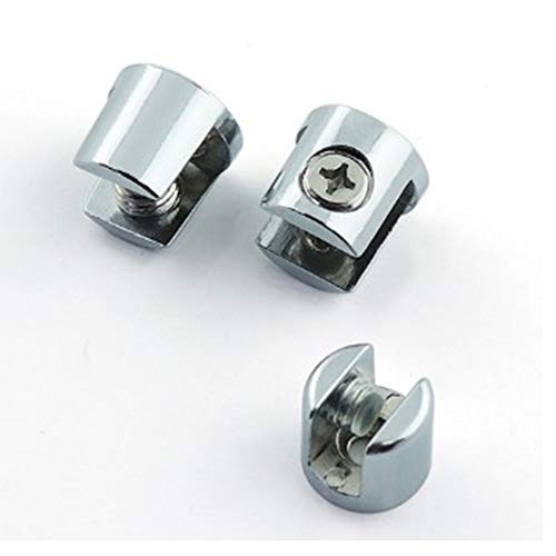 8 Piezas 10-12mm Abrazaderas de Vidrio, Soporte para Estante de Cristal, Sólido Abrazadera de Vidrio Ajustable, Baño Estante de Vidrio Clip Clamp Bracket Soporte