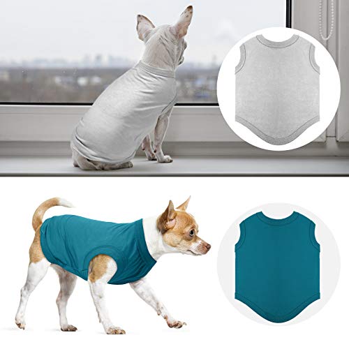 8 Piezas Camisas para Perros Ropa en Blanco para Mascota Cachorro Camiseta de Verano para Perros Camisa Lisa Suave Transpirable para Perros Ropa de Algodón de Perrito Traje para Mascota (S)