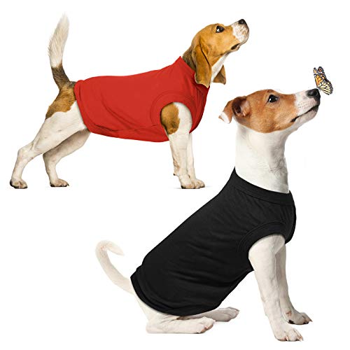 8 Piezas Camisas para Perros Ropa en Blanco para Mascota Cachorro Camiseta de Verano para Perros Camisa Lisa Suave Transpirable para Perros Ropa de Algodón de Perrito Traje para Mascota (M)