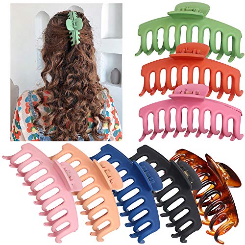 8 Piezas Clips Hebillas de Pelo Grandes de Plástico Garra de Pelo Grueso de Mujeres Clip de Pelo de Plástico Antideslizantes Para Cabello Grueso Horquilla Antideslizante Pinza