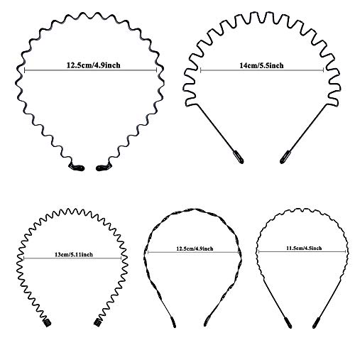 8 piezas Spring Wave diadema para el cabello Aro para hombres y mujeres Unisex metal ondulado peine 8 piezas Spring Wave diadema para el cabello Aro para hombres y mujeres Unisex metal ondulado peine