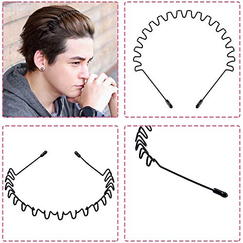 8 piezas Spring Wave diadema para el cabello Aro para hombres y mujeres Unisex metal ondulado peine