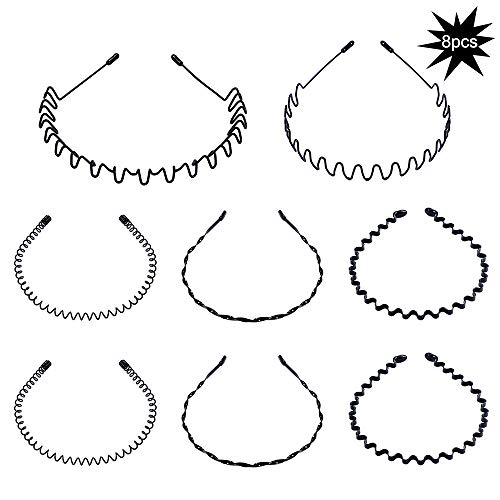 8 piezas Spring Wave diadema para el cabello Aro para hombres y mujeres Unisex metal ondulado peine 8 piezas Spring Wave diadema para el cabello Aro para hombres y mujeres Unisex metal ondulado peine