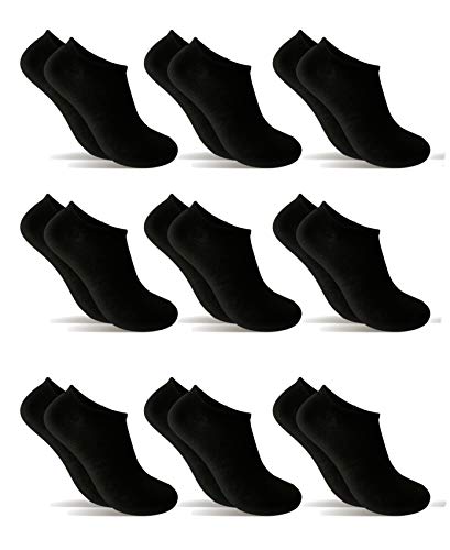 9 Pares Calcetines cortos Mujer hombre, calcetines tobillero (Negro, (36-41) 9 Pares Calcetines cortos Mujer hombre, calcetines tobillero (Negro, (36-41)