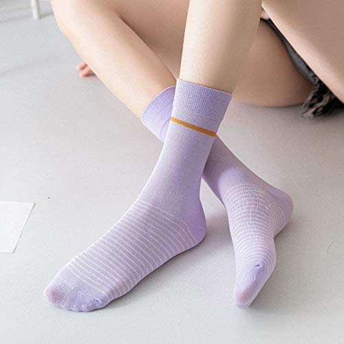 9 Pares/Calcetines Púrpuras Medias De Tubo para Mujer Medias De Rayas Púrpuras para Mujer-C3 9 Pares/Calcetines Púrpuras Medias De Tubo para Mujer Medias De Rayas Púrpuras para Mujer-C3