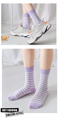 9 Pares/Calcetines Púrpuras Medias De Tubo para Mujer Medias De Rayas Púrpuras para Mujer-C3 9 Pares/Calcetines Púrpuras Medias De Tubo para Mujer Medias De Rayas Púrpuras para Mujer-C3