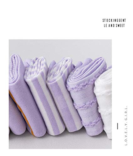9 Pares/Calcetines Púrpuras Medias De Tubo para Mujer Medias De Rayas Púrpuras para Mujer-C3 9 Pares/Calcetines Púrpuras Medias De Tubo para Mujer Medias De Rayas Púrpuras para Mujer-C3
