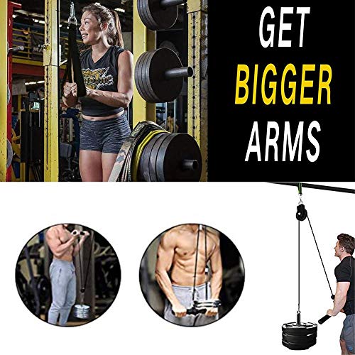 9 piezas Accesorios para máquinas de cable para gimnasio Sistema de cable de polea para el hogar Entrenamiento de fuerza del brazo Ejercitador Equipo de entrenamiento para hombres Mujeres