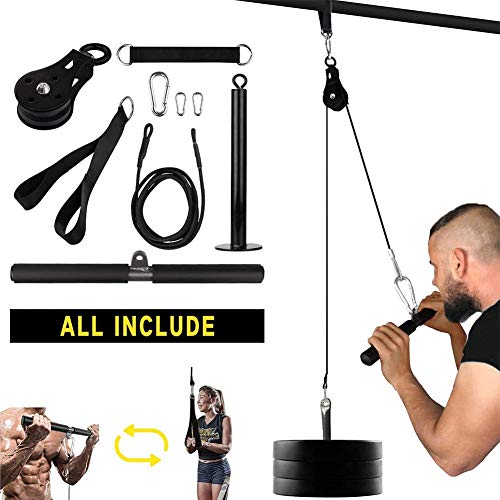 9 piezas Accesorios para máquinas de cable para gimnasio Sistema de cable de polea para el hogar Entrenamiento de fuerza del brazo Ejercitador Equipo de entrenamiento para hombres Mujeres