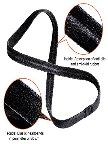 9 Piezas de Diademas Deportivas Elásticas Antideslizantes Gruesas, Agarre de Silicona Elástico Banda de Pelo de Ejercicio para Fútbol, Baloncesto, Tenis, Yoga y Golf (Negro) 9 Piezas de Diademas Deportivas Elásticas Antideslizantes Gruesas, Agarre de Silicona Elástico Banda de Pelo de Ejercicio para Fútbol, Baloncesto, Tenis, Yoga y Golf (Negro)