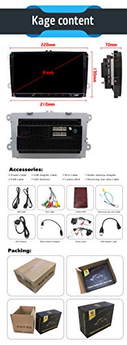 9 Pulgadas Android 10 [2GB RAM+32GB ROM] Doble 2Din Pip Head Unit para VW Estéreo Golf Jetta Passat Polo En el Tablero Receptor de Radio automóvil 4Core Navegación GPS Radio Estéreo Cámara de Reserva