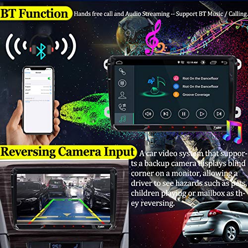 9 Pulgadas Android 10 [2GB RAM+32GB ROM] Doble 2Din Pip Head Unit para VW Estéreo Golf Jetta Passat Polo En el Tablero Receptor de Radio automóvil 4Core Navegación GPS Radio Estéreo Cámara de Reserva