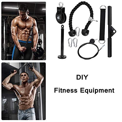 9Pcs / Set Ejercitador de Fuerza Sistema de polea de Cable Ejercitador de Entrenamiento de Fuerza de Brazos Hombres Mujeres LAT Pulldowns, Curl de bíceps, Tríceps para Gimnasio en casa 9Pcs / Set Ejercitador de Fuerza Sistema de polea de Cable Ejercitador de Entrenamiento de Fuerza de Brazos Hombres Mujeres LAT Pulldowns, Curl de bíceps, Tríceps para Gimnasio en casa