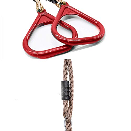 _YIFEIKU Co.,Ltd. Barra trapecio para niños, anillos de gimnasio, parque infantil, columpio, accesorios para ejercicio, fitness, interior y exterior (rojo)