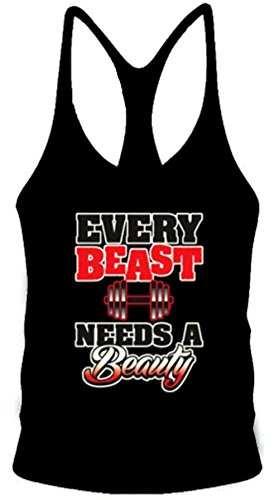 A. M. Sport Camiseta Tirante Hombre para Gimnasio. T-Shirt y Tank Top Culturismo y Bodybuilding Fitness. (Beauty) - S