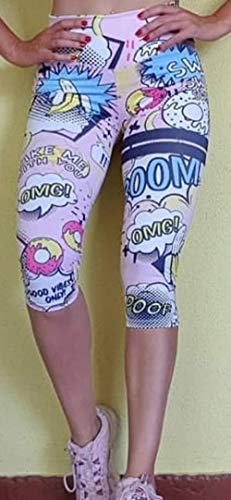 A. M. Sport Mallas Piratas de Mujer Fitness, Gimnasio. Leggings para Hacer Yoga y Pilates. (Donuts) - M A. M. Sport Mallas Piratas de Mujer Fitness, Gimnasio. Leggings para Hacer Yoga y Pilates. (Donuts) - M