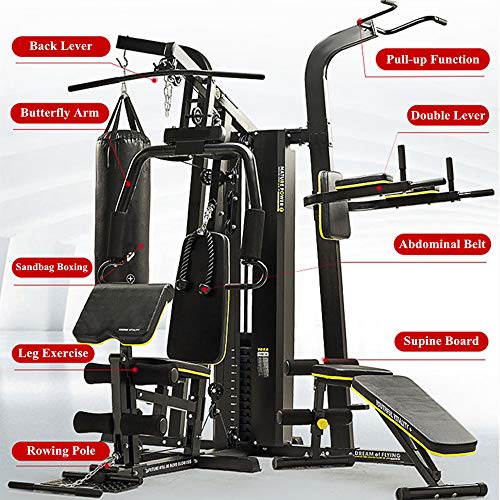 AAGYJ Gimnasio en casa Todo en uno de Acero, Bancos de Pesas Ajustables, Entrenadores centrales y Abdominales, Sacos de Boxeo, Banco con Mancuernas, Tabla de Abdominales, estación de Ejercicios AAGYJ Gimnasio en casa Todo en uno de Acero, Bancos de Pesas Ajustables, Entrenadores centrales y Abdominales, Sacos de Boxeo, Banco con Mancuernas, Tabla de Abdominales, estación de Ejercicios