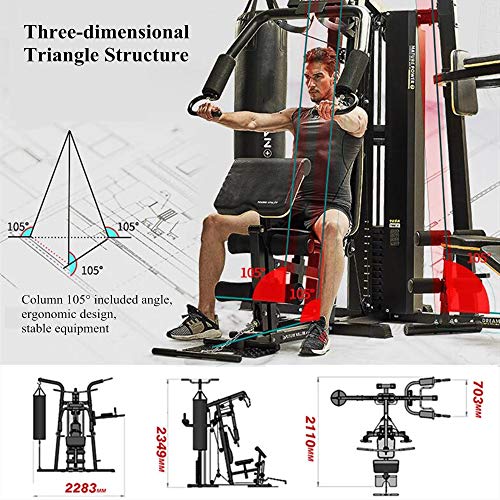 AAGYJ Gimnasio en casa Todo en uno de Acero, Bancos de Pesas Ajustables, Entrenadores centrales y Abdominales, Sacos de Boxeo, Banco con Mancuernas, Tabla de Abdominales, estación de Ejercicios AAGYJ Gimnasio en casa Todo en uno de Acero, Bancos de Pesas Ajustables, Entrenadores centrales y Abdominales, Sacos de Boxeo, Banco con Mancuernas, Tabla de Abdominales, estación de Ejercicios