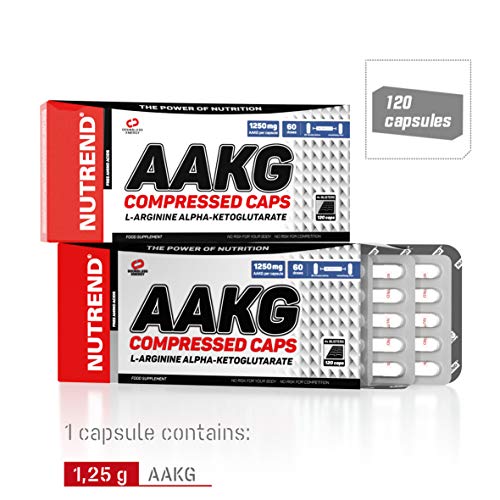 AAKG Capsules 7500 120 Caps By Nutrend Compressed L-Arginine Alpha Ketoglutarate