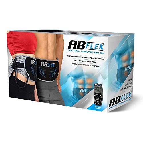 Ab Flex Estimulador Muscular Abdominales Cinturón de tonificación AB para Unos músculos Abdominales tonificados y Delgados (Negro)